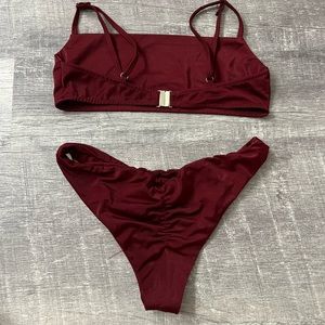 maroon bikini set